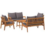 Bistro set s jastukom 5 pcs Smeđa Čvrsto drvo akacije | Eponuda.com