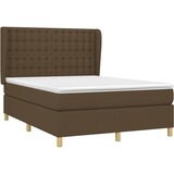  Krevet s oprugama i madracem tamnosmeđi 140 x 190 cm od tkanine | shoptok.hr