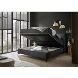 MID.YOU POSTELJA Z VZMETNICO 180 cm x 200 cm , tekstil, leseni material antracit | Shoptok.si