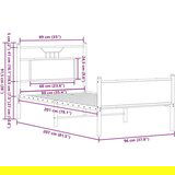 vidaXL Posteljni okvir brez vzmetnice hrast 90x200 cm inženirski les | Shoptok.si