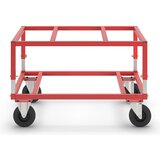 Kongamek transportni voziček za palete KM222, dxšxv 1200 x 800 x 655 - 830 mm, rdeče barve, 2 vrtljivi in 2 fiksni kolesi | Shoptok.si