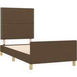  Okvir za krevet s uzglavljem tamnosmeđi 90x190 cm od tkanine | shoptok.hr