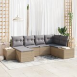 vidaXL Set od 6 komada vrtnih kauča s jastucima bež poli ratan | shoptok.hr