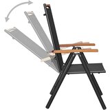  Sklopive vrtne stolice 6 kom od tekstilena crne | shoptok.hr