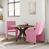 vidaXL jedilni stoli s kolesi 2 pcs roza 58 x 65 x 94 cm blago | Shoptok.si
