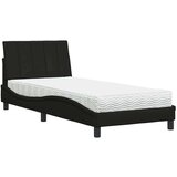  Krevet s madracem crni 90x190 cm od tkanine | shoptok.hr