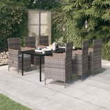  7-dijelni vrtni blagovaonski set s jastucima sivi Siva Dužina stola 200 cm | shoptok.hr