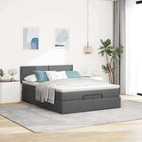 vidaXL Otomanska postelja z vzmetnico siv 140x190 cm blago | Shoptok.si