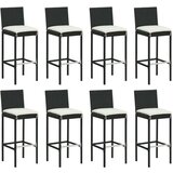  9-dijelni vrtni barski set s jastucima crni od poliratana | shoptok.hr