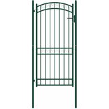 Vrata za ogradu EMMEN s lučnim vrhom čelik 100x136 cm zelena | shoptok.hr