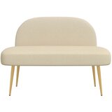  Oblikovana klupa s naslonjačem Krem 110 x 60 x 76 cm Poliester | Eponuda.com