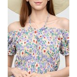 Resti Long summer green dress for women with purple flowers - Clothing | Shoptok.si