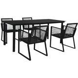 vidaXL 5-dijelni vrtni blagovaonski set od PVC ratana crni Cijene