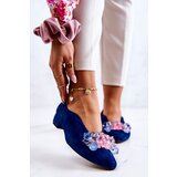 Boto Elegant Suede Shoes With Decoration Navy McQueen | Shoptok.si