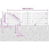 vidaXL Evropska ograja z 7 zabijanimi stebri 0.6x10 m Galvanizirano jeklo Siva | Shoptok.si