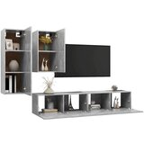  Komplet TV omaric 4-delni betonsko siva iverna plošča, (20914700) | Shoptok.si