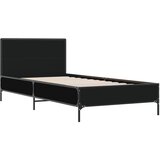  The Living Store Posteljni okvir črn 90x190 cm inženirski les in kovina - Posteljni Okvir, (21445712) | Shoptok.si
