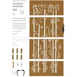  Vrtna vrata 85 x 200 cm od čelika COR-TEN s uzorkom bambusa | shoptok.hr