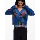 Desigual Pletena jopa mornarska / temno zelena / temno roza | Shoptok.si