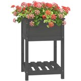  Sadilica s policom siva 54x54x81 cm od masivne borovine | shoptok.hr