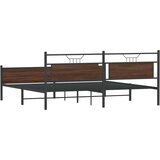 Metalni Kovinski posteljni okvir brez vzmetnice rjavi hrast 200x200 cm, (21829272) | Shoptok.si