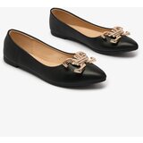 Resti Black women's pointed-toe ballerinas with embellishment on the nose Figgda | Shoptok.si