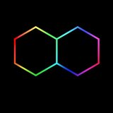  Hexagon LED tube 2 heads RGB 12V 410mm 11pcs u
