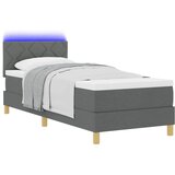 LED Box Spring Krevet s jastukom Tamno siva 80 x 200 cm tkanina | Eponuda.com