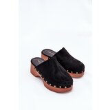 Boto Women's Clogs Slides With Studs Eco Suede Black Ellason | Shoptok.si