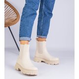 Gemre Beige ankle boots with elastic insert Rolandela | Shoptok.si
