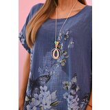 Kesi Włoski Women's cotton shirt with butterflies and flowers denim | Shoptok.si