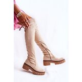 Boto Women's Suede Boots Workers Light Beige Cheera | Eponuda.ba