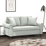 vidaXL Kavč dvosed z okrasnimi blazinami svetlo siv 120 cm žamet, (20925028) | Shoptok.si