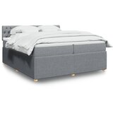 Maison Chic Box spring postelja - Vzmetna postelja z vzmetnico svetlo siva 200x200 cm blago SL5252, (21905784) | Shoptok.si