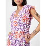 Zwillingsherz Obleka 'Maddy' temno liila / oranžna / bela | Shoptok.si
