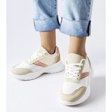 Gemre Beige and white sneakers with a golden accent duffy | Shoptok.si