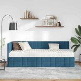  Kutni krevetni okvir s madracem 2 kom. Plava Baršun | shoptok.hr