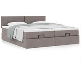  Otomanski okvir kreveta s madracima smeđesivi 200x200cm tkanine | shoptok.hr
