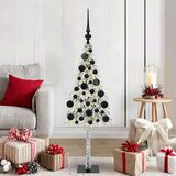 vidaXL Božično drevo med 150 LED z stojalom Bela 120 cm PE in jeklo | Shoptok.si
