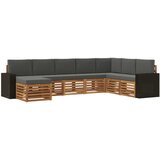 vidaXL Zunanja garnitura za sedenje 8 pcs Naravna in antracitna, (5000281480) | Shoptok.si