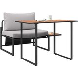  Vrtna garnitura - 2-dijelni vrtni blagovaonski set s jednim sjedištem i svijetlosivim jastucima | shoptok.hr