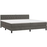  Box spring postelja z vzmetnico temno siva 200x200 cm žamet, (20846771) | Shoptok.si