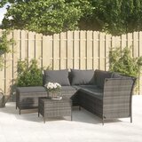 Maison Chic Seti vrtnega pohištva - Vrtna garnitura - Vrtni pohištvo set 4-delna z blazinami siv poli ratan, (21819614) | Shoptok.si