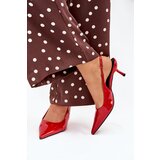Boto Patented Stilettos With Open Heel Red Talira | Shoptok.si