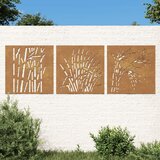 vidaXL Vrtni zidni ukrasi 3 kom 55 x 55 cm čelik COR-TEN uzorak trave cijene