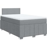 vidaXL Boxspring postelja z vzmetnico svetlo siva 120x190 cm blago | Shoptok.si