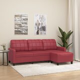  Trosjed s tabureom crvena boja vina 180 cm od umjetne kože | Shoptok.si