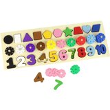 Montessori edukativna ploča 3u1 učenje oblika i brojeva | shoptok.hr
