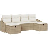 vidaXL Set od 6 vrtnih kauča s jastučićima Bež Poli ratan | shoptok.hr