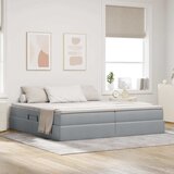 Krevet s madracem i skladištem Svijetlo siva 200 x 200 cm | Eponuda.com